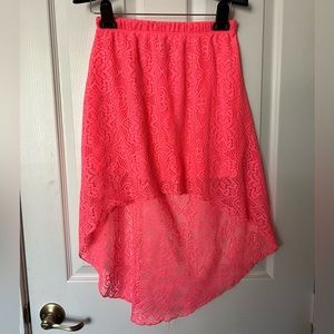 Beautees Hot Pink Lace Skirt size L 12